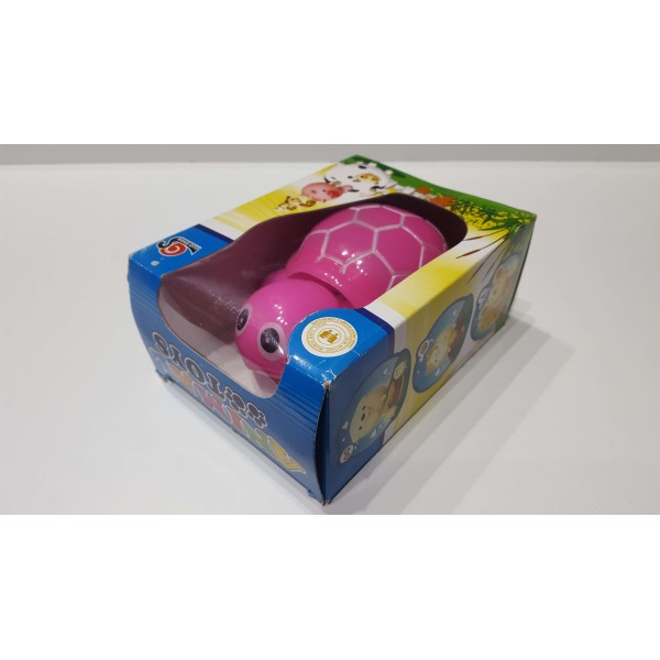 Turtle toy, works on batteries, pink color